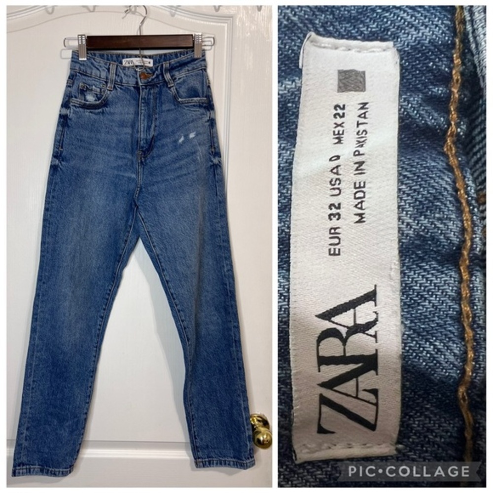 Zara Classic straight leg high rise jeans size 0